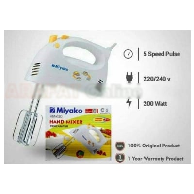 Picture of Miyako Electric Egg Beater and Hand Mixer HM-620 - White  Egg Beater - White; Made in Indonesia - White