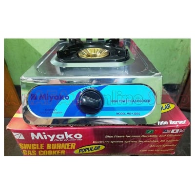 Picture of Miyako Single Burner Gas Cooker | Miyako Single Burner Gas Stove | High Power Gas Cooker | High Power Single Burner Gas Stove | Model : MG-132SG - Black & Silver