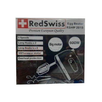 Picture of Redswiss Electric Egg Beater and Hand Mixer | Model : RSHM-201B | Colur : Black & Silver | 600 Watt - Black