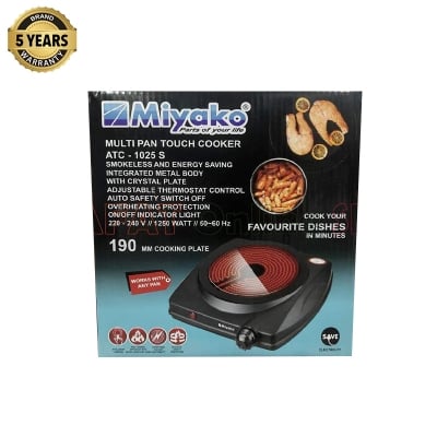 Picture of Miyako Single Touch Cooker/ Miyako Multi Pan Touch Cooker/ Miyako Touch Cooker/ Miyako Infrared Touch Cooker | ATC-1025 S | 1250 Watt - Black
