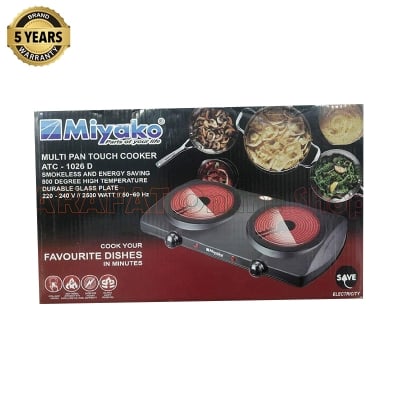 Picture of Miyako Double Touch Cooker/ Miyako Multi Pan Touch Cooker/ Miyako Touch Cooker/ Miyako Infrared Touch Cooker | ATC-1026D | 2500 Watt - Black