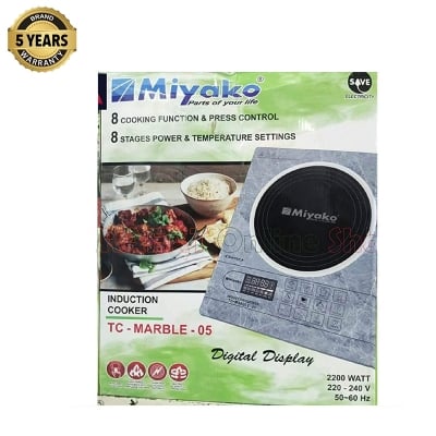 Picture of Miyako Induction Cooker TC-MARBLE-05/04 [INVERTER] With FREE COOKING POT | 2200 Watt | Digital Display - Black