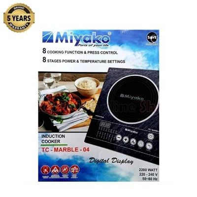 Picture of Miyako Induction Cooker TC-MARBLE-04 [INVERTER] With FREE COOKING POT | 2200 Watt | Digital Display - Black