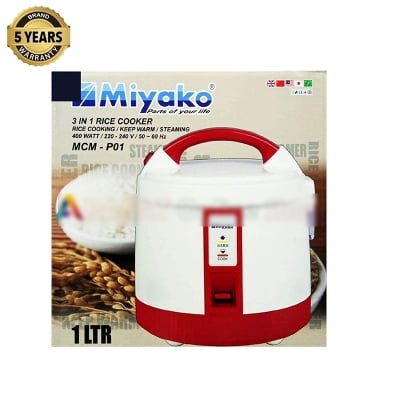 Picture of Miyako Electric Mini Rice Cooker 1 Ltr | MCM-P01 | Rice Cooker - Black & Red