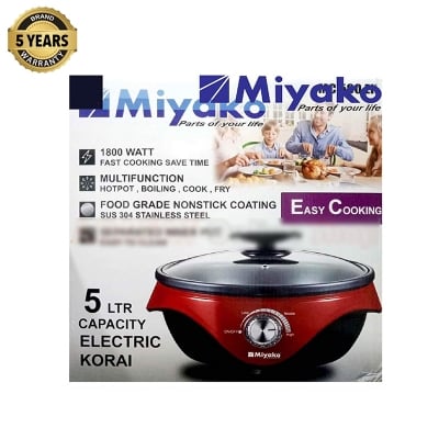 Picture of Miyako Electric Curry Cooker | Miyako Electric Korai | Miyako Electric Multifunction Cooker | MC-500 EK (5 Ltr) | 1800 Watt - Red