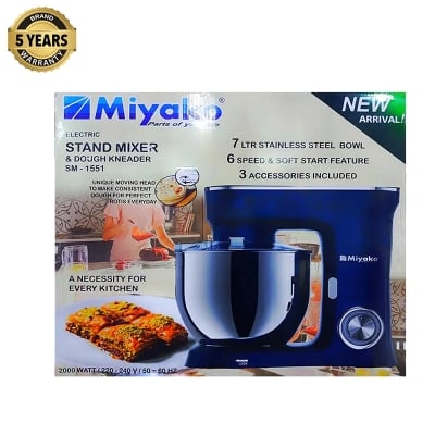 Picture of Miyako Electric Stand Mixer & Meat Grinder | 7 Liter | 2200Watt | SM-1554 - Black