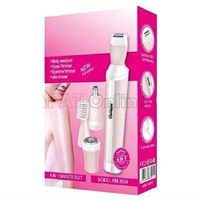 Picture of Kemei KM-3024 Electric Waterproof Shaver Bikini Underarm Body Lady Epilator Hair Removal Cordless Trimmer for women - Brown