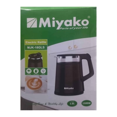 Picture of Miyako Cordless Electric plastic body Kettle | 1.8 Ltr | 1500 Watt Miyako kettle Automatic Kettle | MJK-18GLS - Black