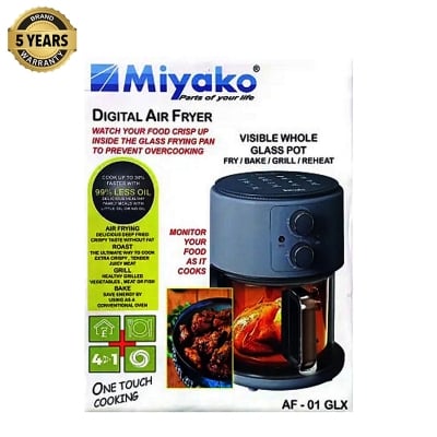 Picture of Miyako One Touch Cooking 4 Litre Digital Glass Pot Air Fryer | AF-01GLX