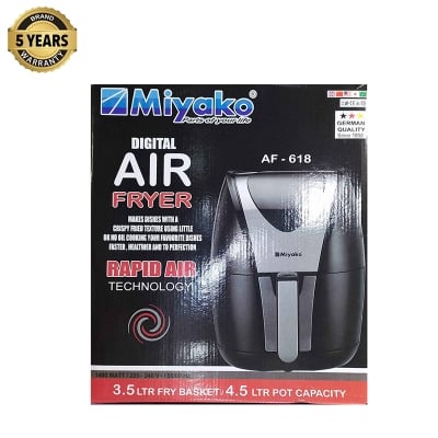 Picture of Miyako Digital Electric Air Fryer | Model : AF-618 | 3.5 Ltr Fry Basket | 4.5 Ltr Pot Capacity - Black