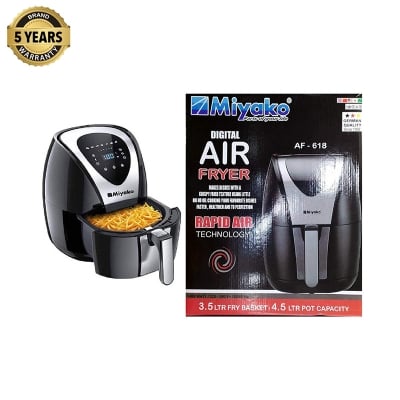 Picture of Miyako Digital Electric Air Fryer | Model : AF-618 | 3.5 Ltr Fry Basket | 4.5 Ltr Pot Capacity - Black