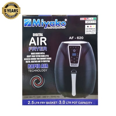 Picture of Miyako Digital Electric Air Fryer | Model : AF-620 | 2.5 Ltr Fry Basket | 3.0 Ltr Pot Capacity - Black