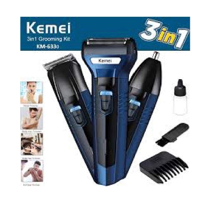 Picture of Kemei KM-6330 3 in 1 Professional Hair Trimmer Super Grooming Kit Shaver Clipper Nose Trimmer