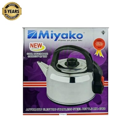 Picture of Miyako Automatic Electric Steel Body Kettle | Mk-47NC | 4.7 Litre - Black & Silver