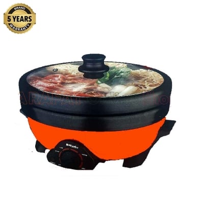 Picture of Miyako Double Pot Multi cooker, Electric Curry Cooker With Double Pot, Removable non-stick pan, Automatic cooking and warming system MC-350D (4 LTR) - Black & Red