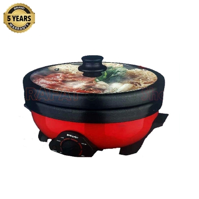 Picture of Miyako Double Pot Multi cooker, Electric Curry Cooker With Double Pot, Removable non-stick pan, Automatic cooking and warming system MC-250D (3 LTR) - Black & Red