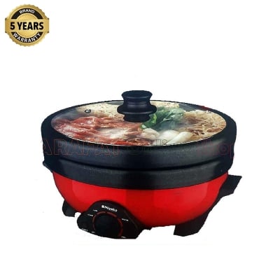 Picture of Miyako Double Pot Multi cooker, Electric Curry Cooker With Double Pot, Removable non-stick pan, Automatic cooking and warming system MC-500D (5.5 LTR) - Black & Red