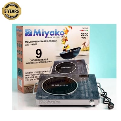 Picture of Miyako [Inverter] Infrared Cooker Smokeless And Energy Savings - Cook Efficiently With Miyako Infrared Cooker - Smokeless And Energy-Saving Appliance | ATC-102YK - Black & Silver