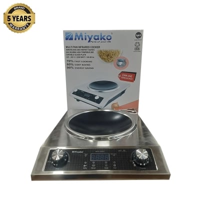 Picture of Miyako Any Pan Usable Infrared Cooker Smokeless And Energy Savings - Cook Efficiently With Miyako Infrared Cooker - Black Silver