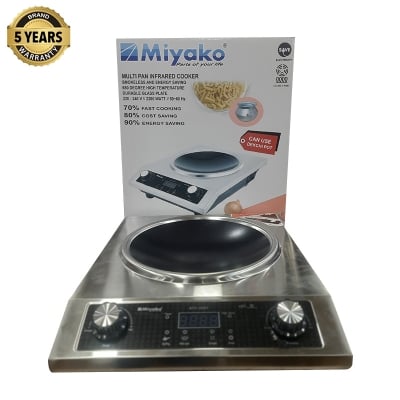 Picture of Miyako Any Pan Usable Infrared Cooker Smokeless And Energy Savings - Cook Efficiently With Miyako Infrared Cooker | ATC-22S7 - Black Silver