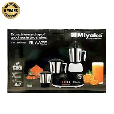 Picture of Miyako 3 in 1 Blender & Mixer Grinder Blaaze  | 1200 Watt | Made in India