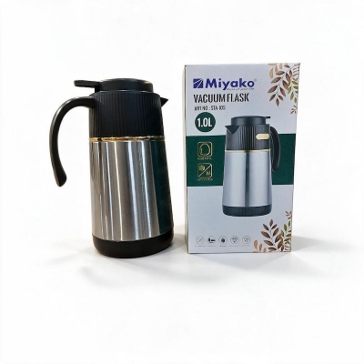 Picture of Miyako Vaccum Flask Hot & Cool | 12-24 Hours 1 Liter | Model : STA-10S - Black & Silver