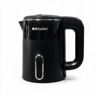 Picture of Miyako Electric Automatic Kettle | 1.0 Liter | MJK-101LW | 1000 Watt | Auto On/Off After Boiling Water - Black & Silver