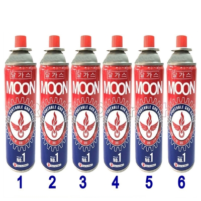 Picture of 6 Pc Moon Butane Can for portable burner - Red & Blue