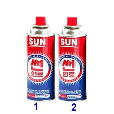 Picture of 2 Pc Sun Butane Can for portable burner - Red & Blue