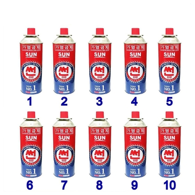 Picture of 10 Pc Sun Butane Can for portable burner - Red & Blue