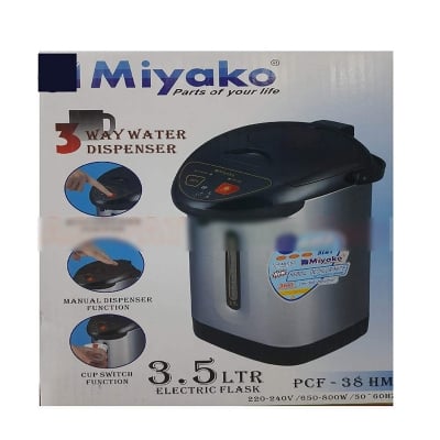 Picture of Miyako Electric Flask (3.5 Ltr) | Model : PCF-38 - Black & Silver