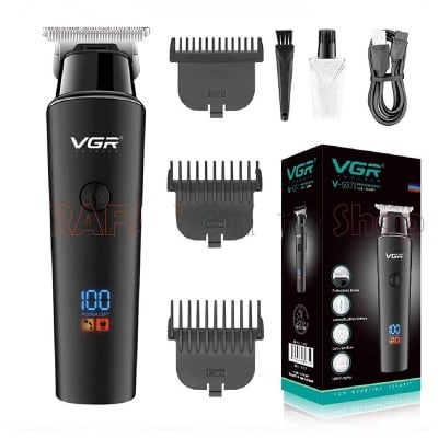 Picture of VGR V-937 Cord and Cordless Multifunction Trimmer and Hair Clipper with Metal Body Type C Fast Charing and Digital display - Black