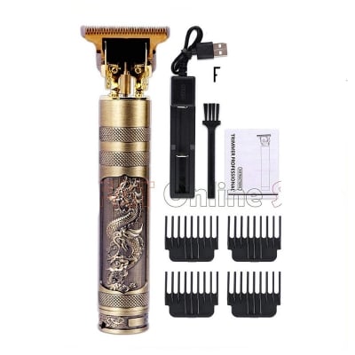 Picture of Vintage T9 Electric Hair Cutting Machine Rechargeable T9 Hair Clipper - Golden