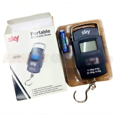 Picture of 50 Kg Digital Hanging Portable Scale Kitchen | Hanging Scale - Black