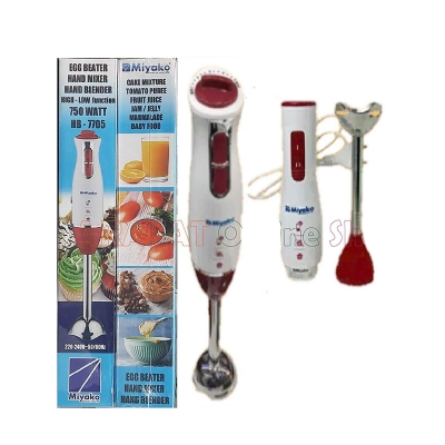 Picture of Miyako Steel Body Electric Hand Blender/Hand Mixer 750 Watt  HB-7705  High & Low Function - Red & White