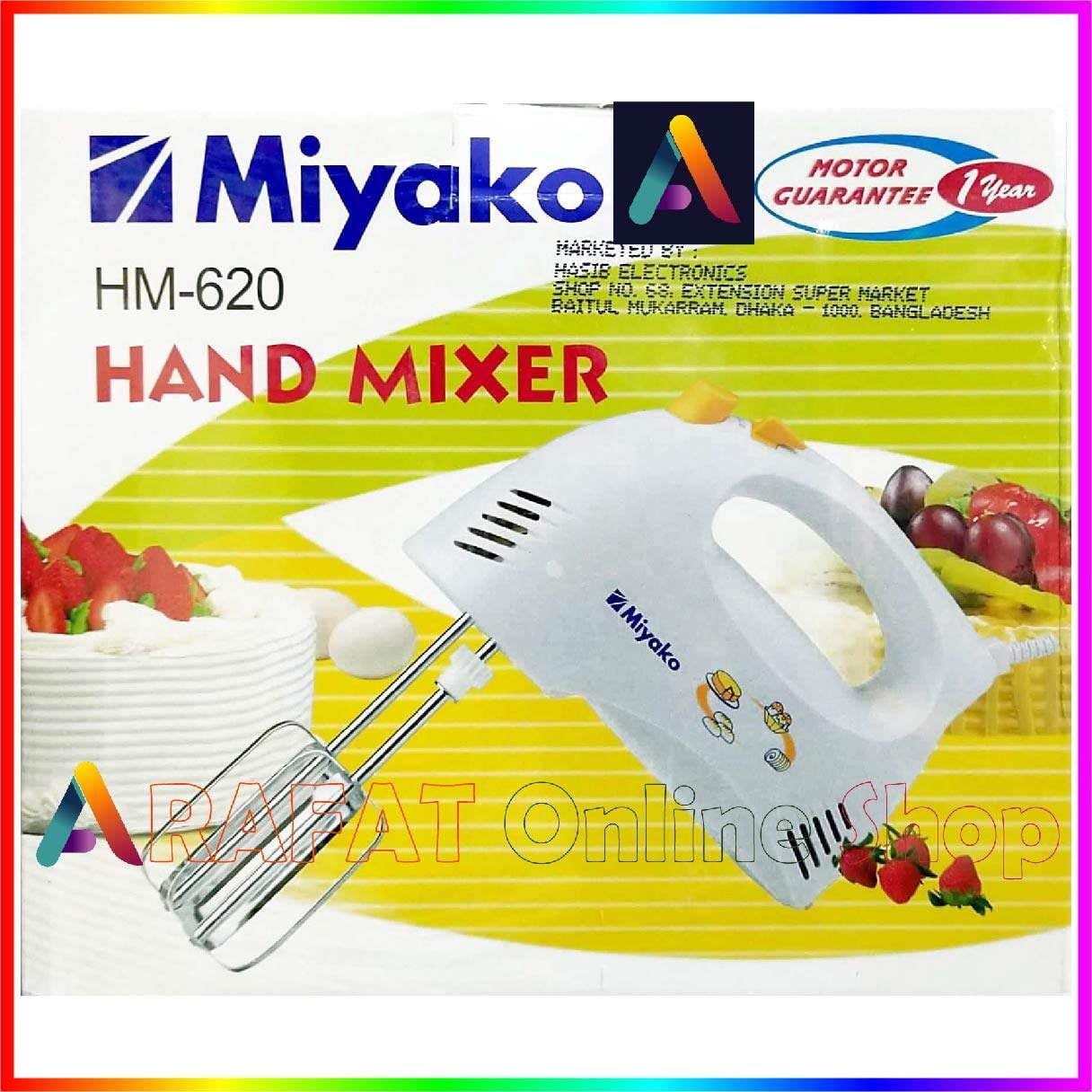 Picture of Miyako Electric Egg Beater and Hand Mixer HM-620 - White  Egg Beater - White