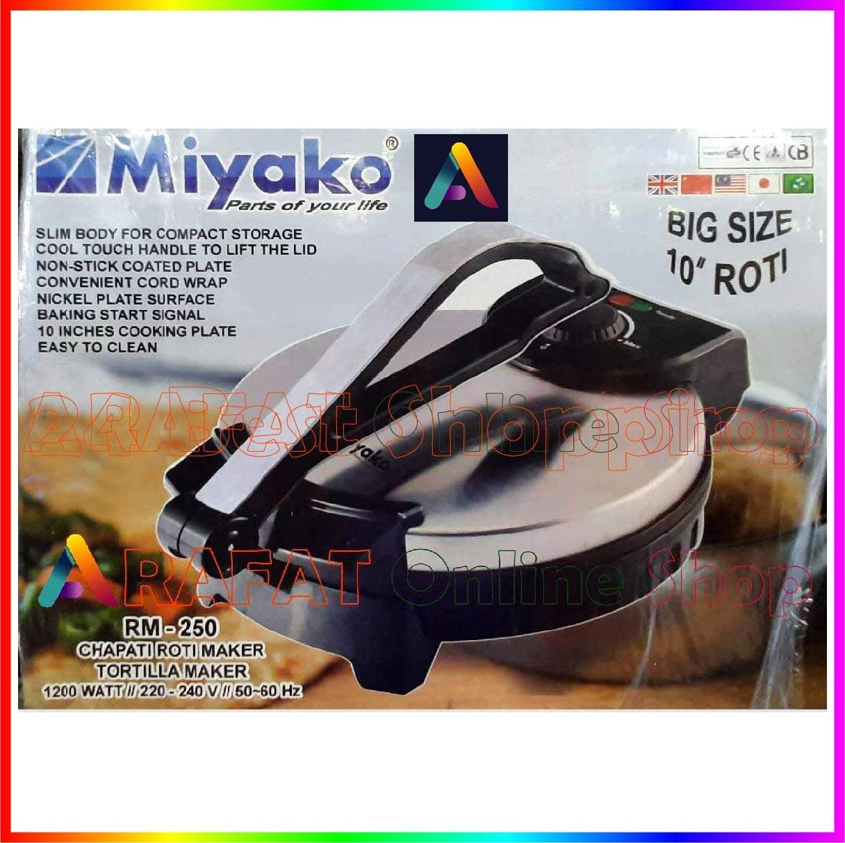 Picture of Miyako Electric Roti Maker RM-250 Big Size 10 inch | Made in India - Black