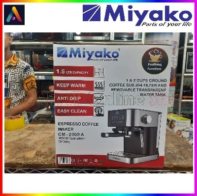Picture of Miyako Electric Espresso Coffee Machine | Miyako Electric Espresso Coffee Maker | Model : CM-2009A - Black & Silver