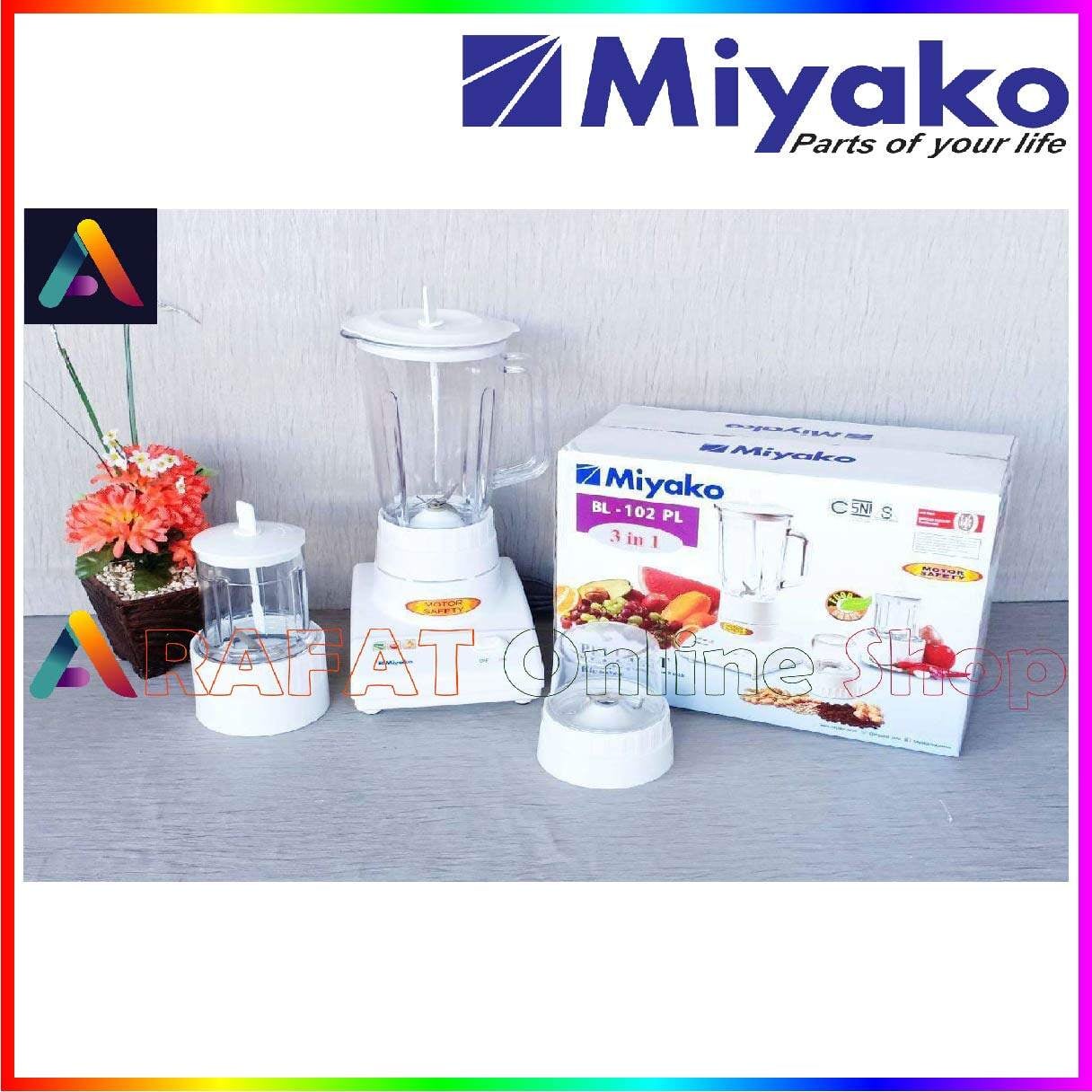 Picture of Miyako 3 in 1 Blender with Dry & Wet Mill BL-102 PL-AP