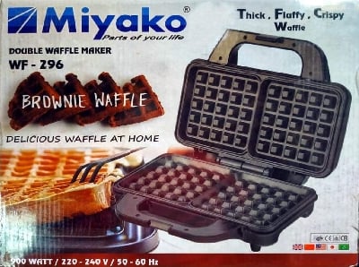 Picture of Miyako Double Waffle Maker WF-296 - Black & Silver