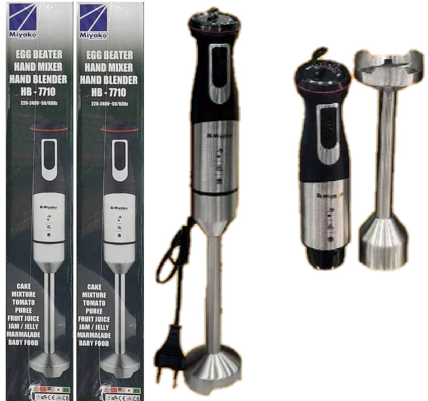 Picture of Miyako Steel Body Electric Hand Blender/Hand Mixer 850 Watt  HB-7710  High & Low Function - Black