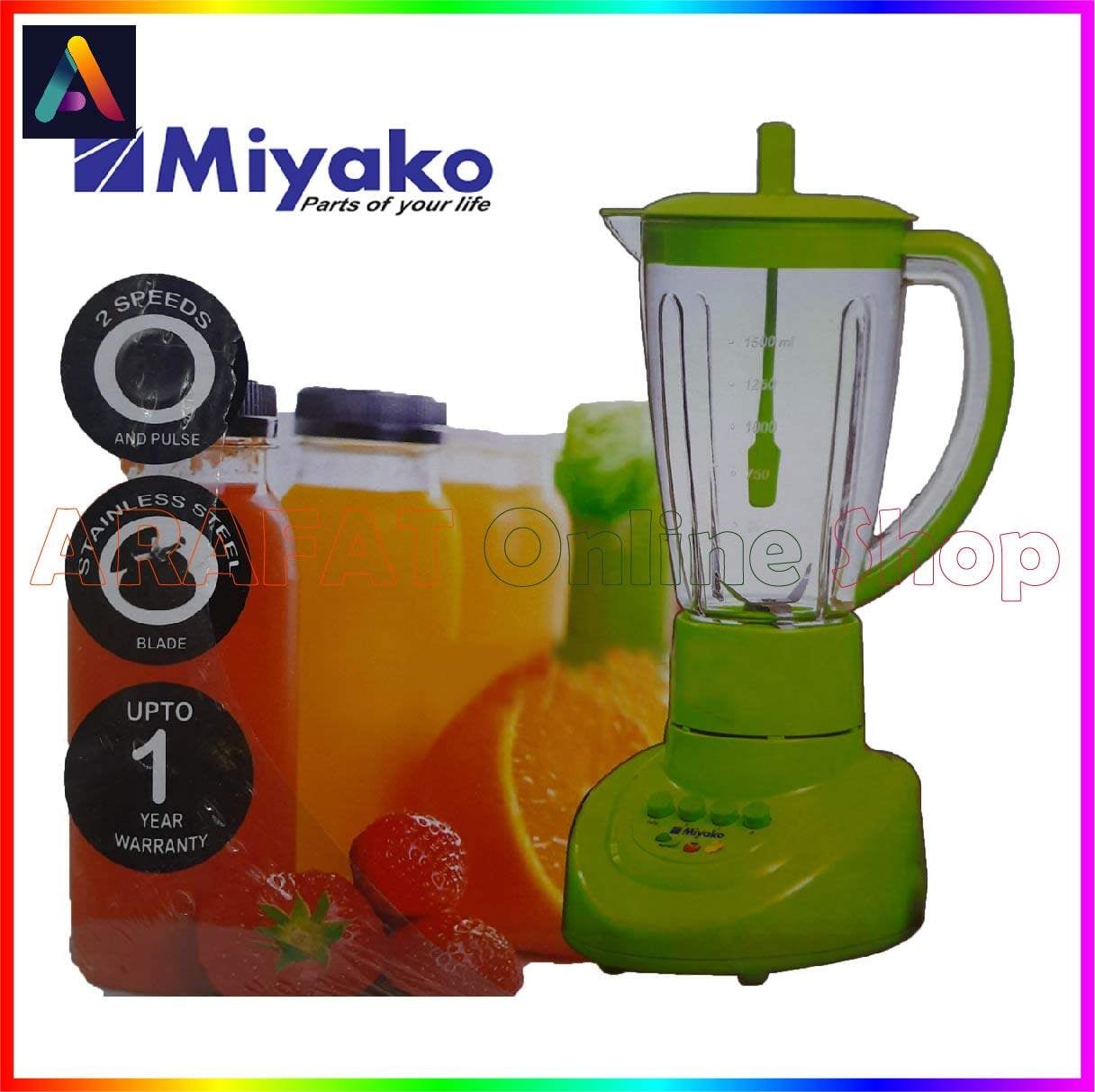 Picture of Miyako Professional Blender Unbreakable Jug 1.5 LTR BL-152 PF-AP-SG (Made in Indonesia)
