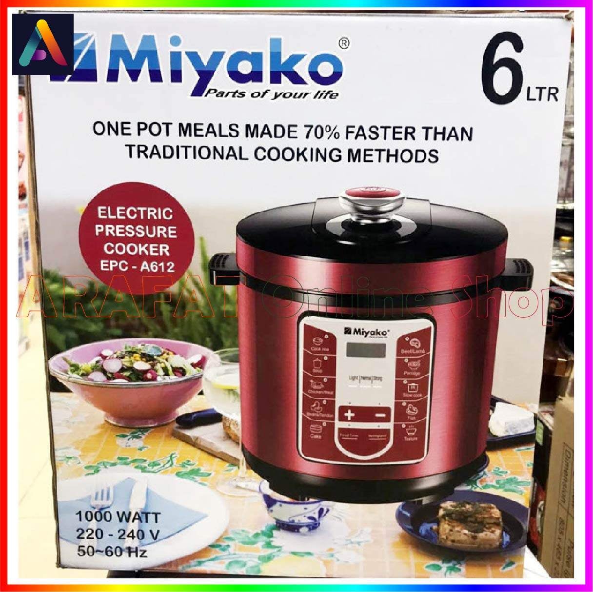 Picture of Miyako Electric Pressure Cooker With 10 Cooking Setup | 6 Litre - Black