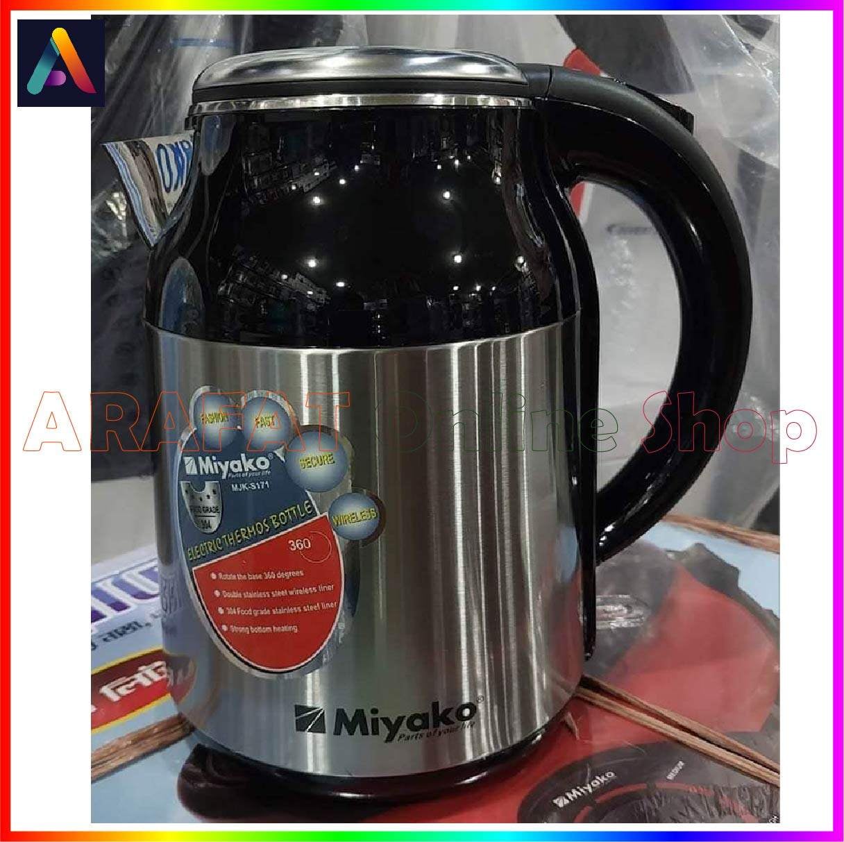 Picture of Miyako Automatic Electric Kettle | 2.3 Litre | MJK-S171 | Made in Malaysia - Black & Silver