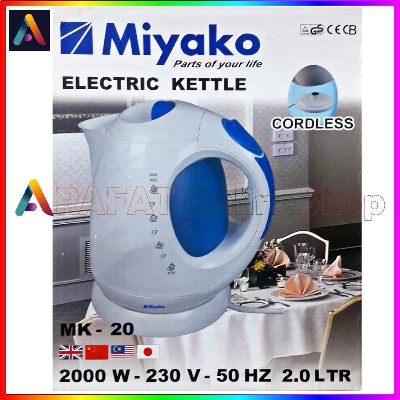 Picture of Miyako Cordless Electric plastic body Kettle | 2.0 Ltr | 2000 Watt Miyako kettle Automatic Kettle | MK-20 - Multicolor