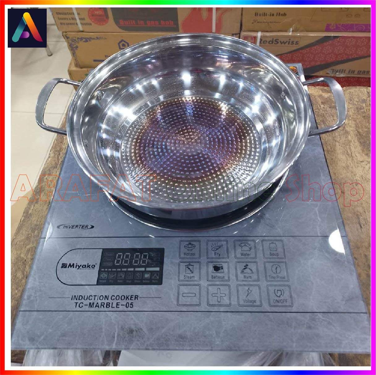 Picture of Miyako Induction Cooker TC-MARBLE-05/04 [INVERTER] With FREE COOKING POT | 2200 Watt | Digital Display - Black