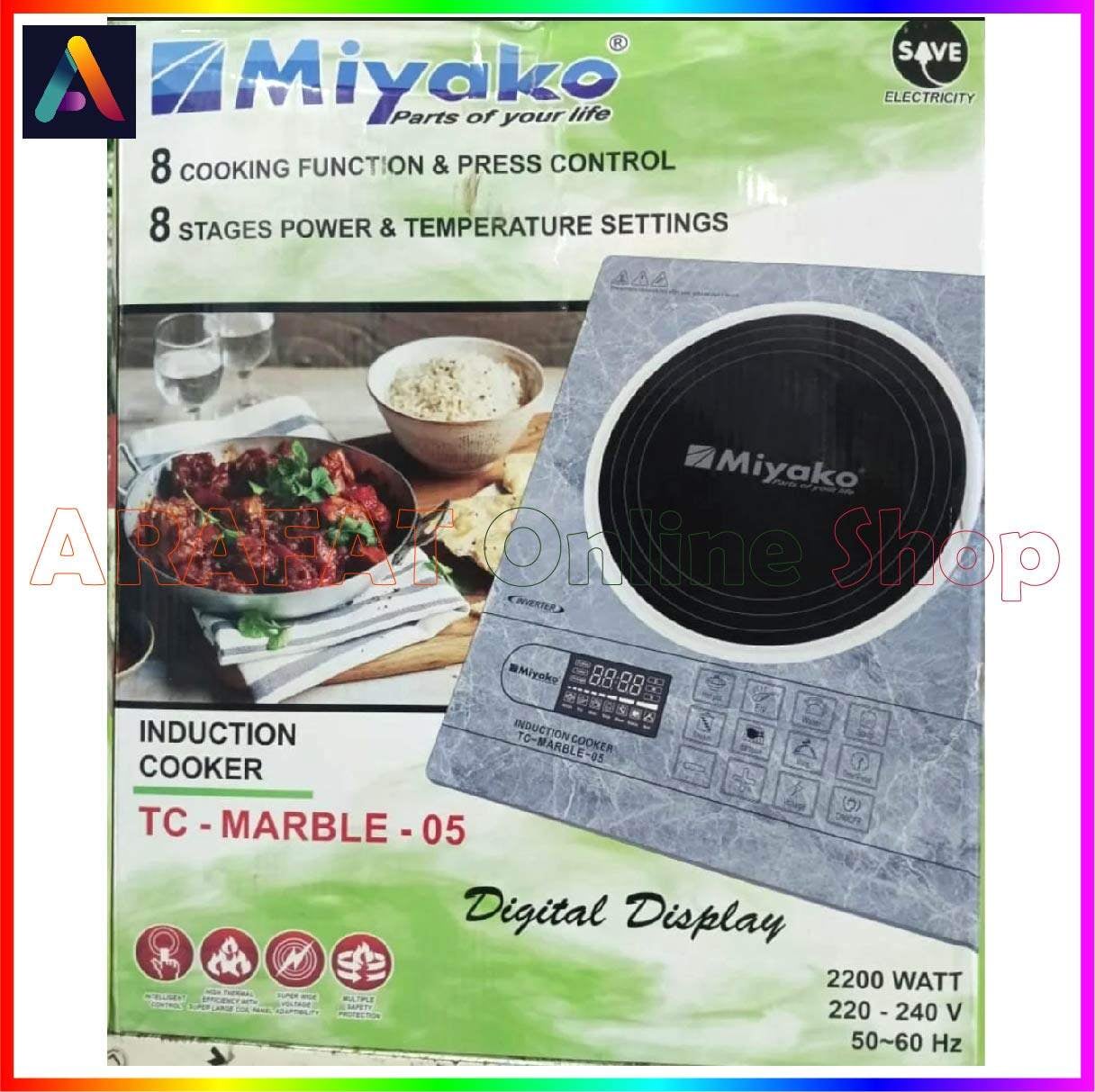 Picture of Miyako Induction Cooker TC-MARBLE-05/04 [INVERTER] With FREE COOKING POT | 2200 Watt | Digital Display - Black