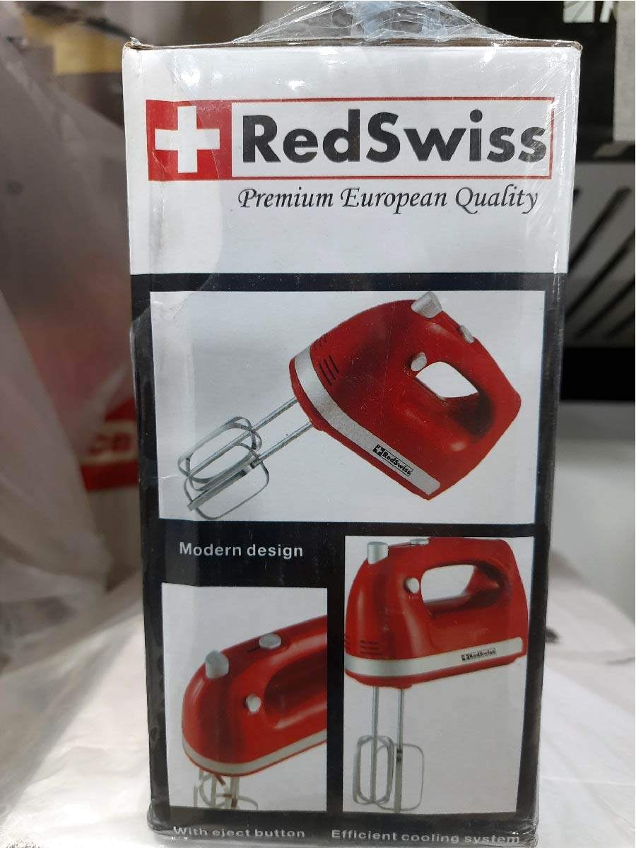 Picture of Redswiss Electric Egg Beater and Hand Mixer | Model : RSHM-201R | Colur : Red & Silver | 600 Watt - Red