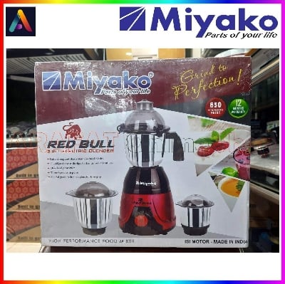 Picture of Miyako Multipurpose 3 IN 1 Heavy Duty Blender & Mixer Grinder RED BULL | 850 Watt | Made in India