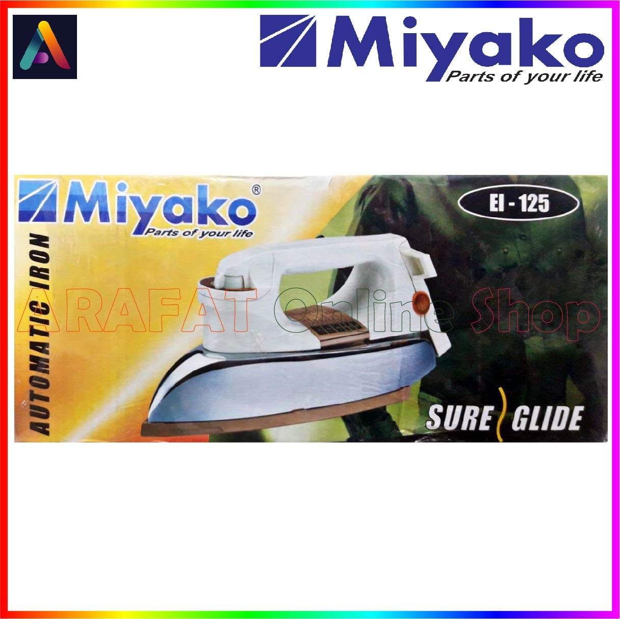 Picture of Miyako heavy weight Automatic Electric Dry iron | Capacity : 1000 Watt | Model : EI-125 - White